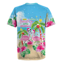 Hawaii Christmas Rugby Jersey Deck The Palms Holiday Flamingos LT05 - Wonder Print Shop