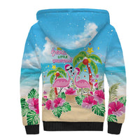 Hawaii Christmas Sherpa Hoodie Deck The Palms Holiday Flamingos LT05 - Wonder Print Shop