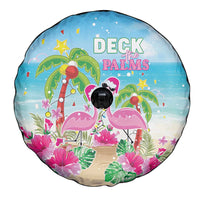 Hawaii Christmas Spare Tire Cover Deck The Palms Holiday Flamingos LT05 - Wonder Print Shop