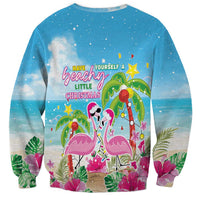 Hawaii Christmas Sweatshirt Deck The Palms Holiday Flamingos LT05 - Wonder Print Shop