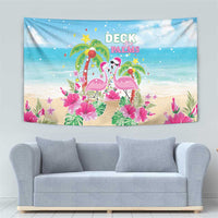 Hawaii Christmas Tapestry Deck The Palms Holiday Flamingos LT05 - Wonder Print Shop