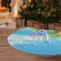 Hawaii Christmas Tree Skirt Deck The Palms Holiday Flamingos LT05 - Wonder Print Shop
