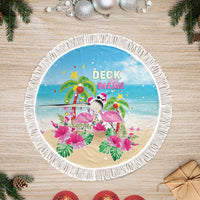 Hawaii Christmas Tree Skirt Deck The Palms Holiday Flamingos LT05 - Wonder Print Shop