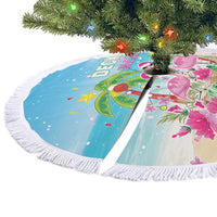 Hawaii Christmas Tree Skirt Deck The Palms Holiday Flamingos LT05 - Wonder Print Shop