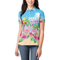 Hawaii Christmas Women Polo Shirt Deck The Palms Holiday Flamingos LT05 - Wonder Print Shop