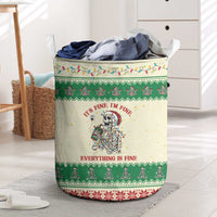 Funny Skeleton Christmas Laundry Basket It's Fine I'm Fine Everything Is Fine - Wonder Print Shop