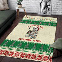 Funny Skeleton Christmas Area Rug It's Fine I'm Fine Everything Is Fine - Wonder Print Shop