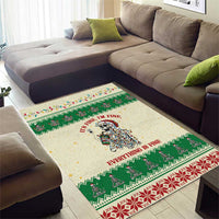 Funny Skeleton Christmas Area Rug It's Fine I'm Fine Everything Is Fine - Wonder Print Shop