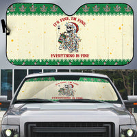 Funny Skeleton Christmas Auto Sun Shade It's Fine I'm Fine Everything Is Fine - Wonder Print Shop