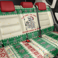 Funny Skeleton Christmas Back Car Seat Cover It's Fine I'm Fine Everything Is Fine - Wonder Print Shop