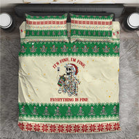Funny Skeleton Christmas Bedding Set It's Fine I'm Fine Everything Is Fine - Wonder Print Shop