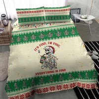 Funny Skeleton Christmas Bedding Set It's Fine I'm Fine Everything Is Fine - Wonder Print Shop
