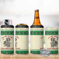 Funny Skeleton Christmas 4 in 1 Can Cooler Tumbler It's Fine I'm Fine Everything Is Fine - Wonder Print Shop