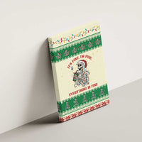 Funny Skeleton Christmas Canvas Wall Art It's Fine I'm Fine Everything Is Fine - Wonder Print Shop