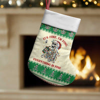 Funny Skeleton Christmas Stocking It's Fine I'm Fine Everything Is Fine - Wonder Print Shop