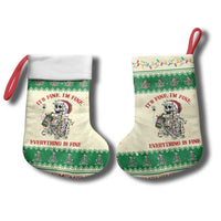 Funny Skeleton Christmas Stocking It's Fine I'm Fine Everything Is Fine - Wonder Print Shop