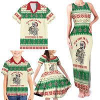 Funny Skeleton Christmas Family Matching Tank Maxi Dress and Hawaiian Shirt It's Fine I'm Fine Everything Is Fine - Wonder Print Shop
