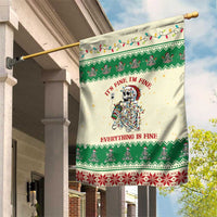 Funny Skeleton Christmas Garden Flag It's Fine I'm Fine Everything Is Fine - Wonder Print Shop