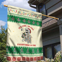 Funny Skeleton Christmas Garden Flag It's Fine I'm Fine Everything Is Fine - Wonder Print Shop