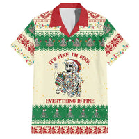 Funny Skeleton Christmas Hawaiian Shirt It's Fine I'm Fine Everything Is Fine - Wonder Print Shop