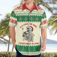 Funny Skeleton Christmas Hawaiian Shirt It's Fine I'm Fine Everything Is Fine - Wonder Print Shop