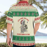 Funny Skeleton Christmas Hawaiian Shirt It's Fine I'm Fine Everything Is Fine - Wonder Print Shop