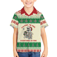 Funny Skeleton Christmas Hawaiian Shirt It's Fine I'm Fine Everything Is Fine - Wonder Print Shop
