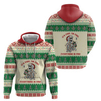 Funny Skeleton Christmas Hoodie It's Fine I'm Fine Everything Is Fine - Wonder Print Shop