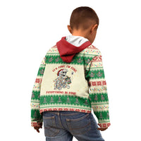 Funny Skeleton Christmas Kid Hoodie It's Fine I'm Fine Everything Is Fine - Wonder Print Shop