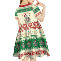Funny Skeleton Christmas Kid Short Sleeve Dress It's Fine I'm Fine Everything Is Fine - Wonder Print Shop
