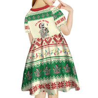 Funny Skeleton Christmas Kid Short Sleeve Dress It's Fine I'm Fine Everything Is Fine - Wonder Print Shop