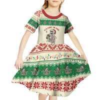 Funny Skeleton Christmas Kid Short Sleeve Dress It's Fine I'm Fine Everything Is Fine - Wonder Print Shop