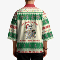 Funny Skeleton Christmas Kimono It's Fine I'm Fine Everything Is Fine - Wonder Print Shop