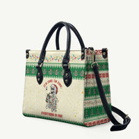 Funny Skeleton Christmas Leather Bag It's Fine I'm Fine Everything Is Fine - Wonder Print Shop