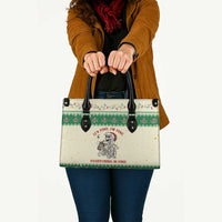Funny Skeleton Christmas Leather Bag It's Fine I'm Fine Everything Is Fine - Wonder Print Shop