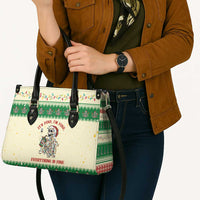 Funny Skeleton Christmas Leather Bag It's Fine I'm Fine Everything Is Fine - Wonder Print Shop