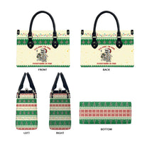 Funny Skeleton Christmas Leather Bag It's Fine I'm Fine Everything Is Fine - Wonder Print Shop