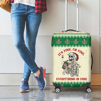 Funny Skeleton Christmas Luggage Cover It's Fine I'm Fine Everything Is Fine - Wonder Print Shop
