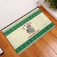 Funny Skeleton Christmas Rubber Doormat It's Fine I'm Fine Everything Is Fine - Wonder Print Shop