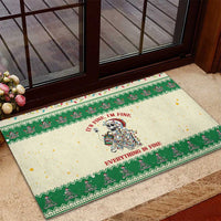Funny Skeleton Christmas Rubber Doormat It's Fine I'm Fine Everything Is Fine - Wonder Print Shop