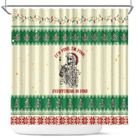 Funny Skeleton Christmas Shower Curtain It's Fine I'm Fine Everything Is Fine - Wonder Print Shop