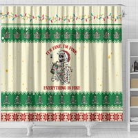 Funny Skeleton Christmas Shower Curtain It's Fine I'm Fine Everything Is Fine - Wonder Print Shop