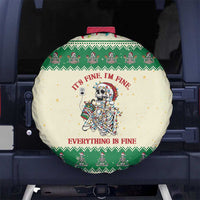 Funny Skeleton Christmas Spare Tire Cover It's Fine I'm Fine Everything Is Fine - Wonder Print Shop