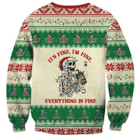 Funny Skeleton Christmas Sweatshirt It's Fine I'm Fine Everything Is Fine - Wonder Print Shop
