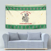 Funny Skeleton Christmas Tapestry It's Fine I'm Fine Everything Is Fine - Wonder Print Shop
