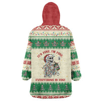 Funny Skeleton Christmas Wearable Blanket Hoodie It's Fine I'm Fine Everything Is Fine - Wonder Print Shop