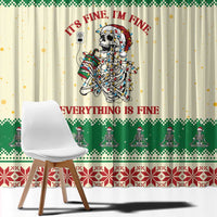 Funny Skeleton Christmas Window Curtain It's Fine I'm Fine Everything Is Fine - Wonder Print Shop