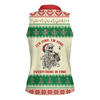 Funny Skeleton Christmas Women Sleeveless Polo Shirt It's Fine I'm Fine Everything Is Fine - Wonder Print Shop
