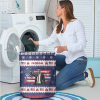 Freedom Charlie Kirk Tribute Christmas Laundry Basket American Flag - Wonder Print Shop