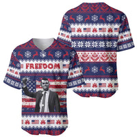 Freedom Charlie Kirk Tribute Christmas Baseball Jersey American Flag - Wonder Print Shop